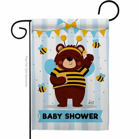 PATIO TRASERO G135413-BO Baby Bear Shower Celebration New Born Double-Sided Decorative Garden Flag, Multi Color PA3900539